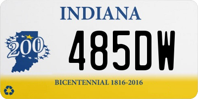 IN license plate 485DW