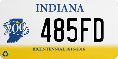 IN license plate 485FD