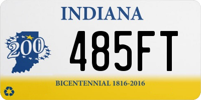 IN license plate 485FT