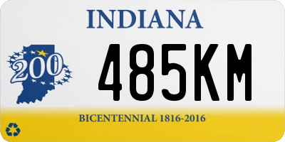 IN license plate 485KM