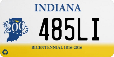 IN license plate 485LI