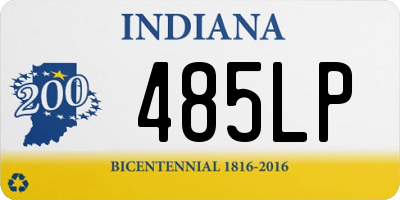 IN license plate 485LP