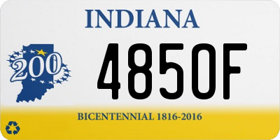 IN license plate 485OF