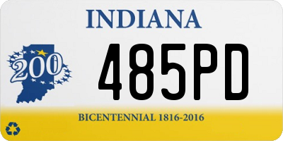 IN license plate 485PD