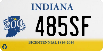 IN license plate 485SF