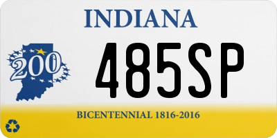 IN license plate 485SP