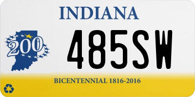 IN license plate 485SW