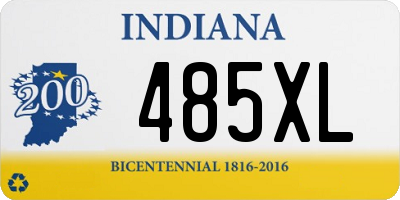 IN license plate 485XL