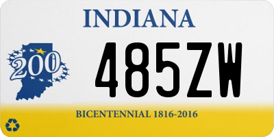 IN license plate 485ZW