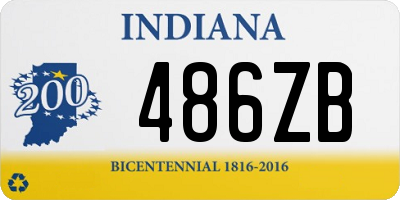 IN license plate 486ZB