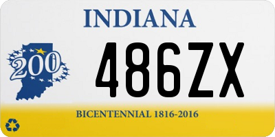 IN license plate 486ZX