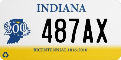 IN license plate 487AX