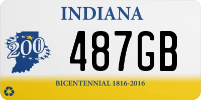 IN license plate 487GB