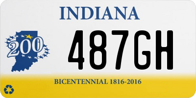 IN license plate 487GH