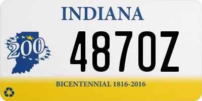 IN license plate 487OZ