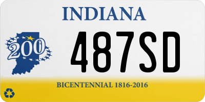 IN license plate 487SD