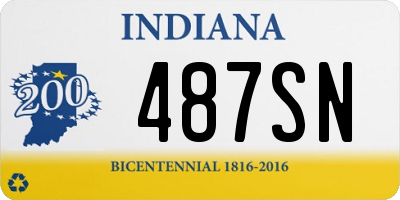 IN license plate 487SN