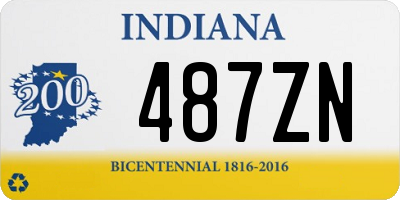 IN license plate 487ZN