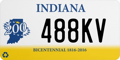 IN license plate 488KV