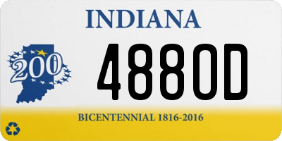 IN license plate 488OD