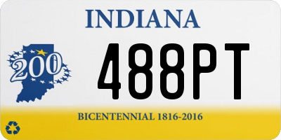 IN license plate 488PT