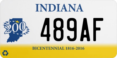 IN license plate 489AF