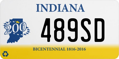IN license plate 489SD