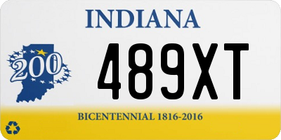 IN license plate 489XT