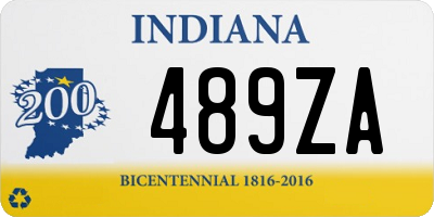 IN license plate 489ZA