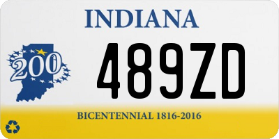 IN license plate 489ZD