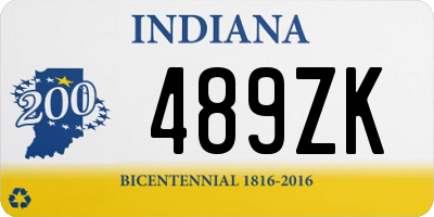 IN license plate 489ZK