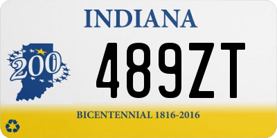 IN license plate 489ZT