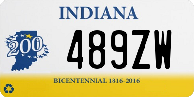 IN license plate 489ZW