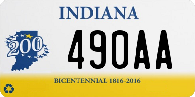 IN license plate 490AA