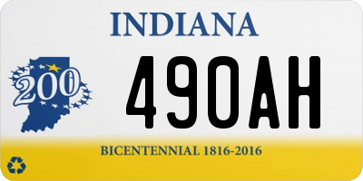 IN license plate 490AH