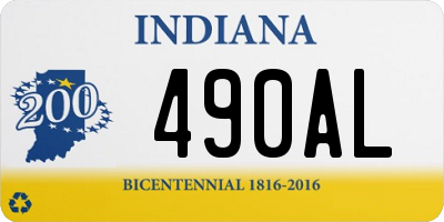 IN license plate 490AL