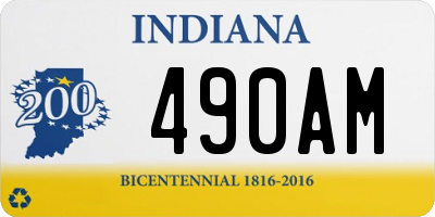 IN license plate 490AM