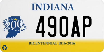 IN license plate 490AP