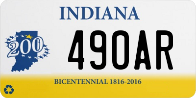 IN license plate 490AR