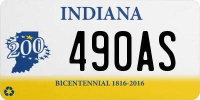 IN license plate 490AS