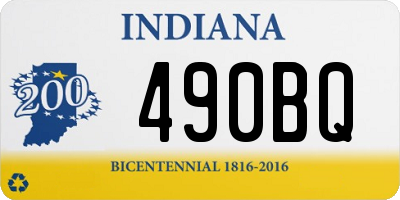 IN license plate 490BQ