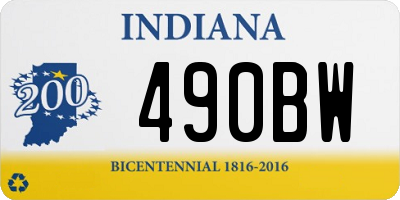 IN license plate 490BW