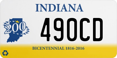 IN license plate 490CD