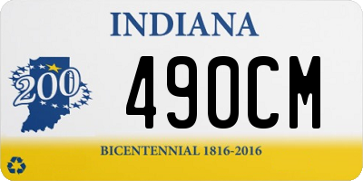 IN license plate 490CM