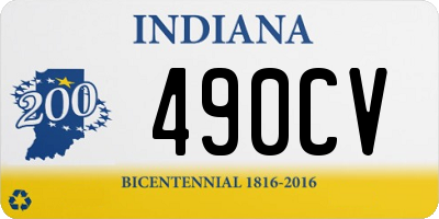 IN license plate 490CV