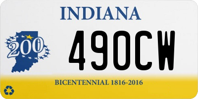 IN license plate 490CW