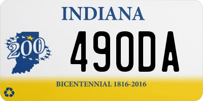 IN license plate 490DA