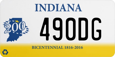 IN license plate 490DG