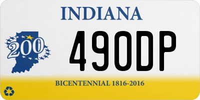 IN license plate 490DP