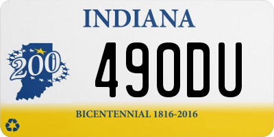 IN license plate 490DU